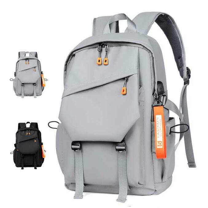 Повседневный Простой Легкий Мужской Дорожный рюкзак, мужские рюкзаки с USB-разъемом, водонепроницаемая сумка для ноутбука, трендовая школьная сумка для подростков