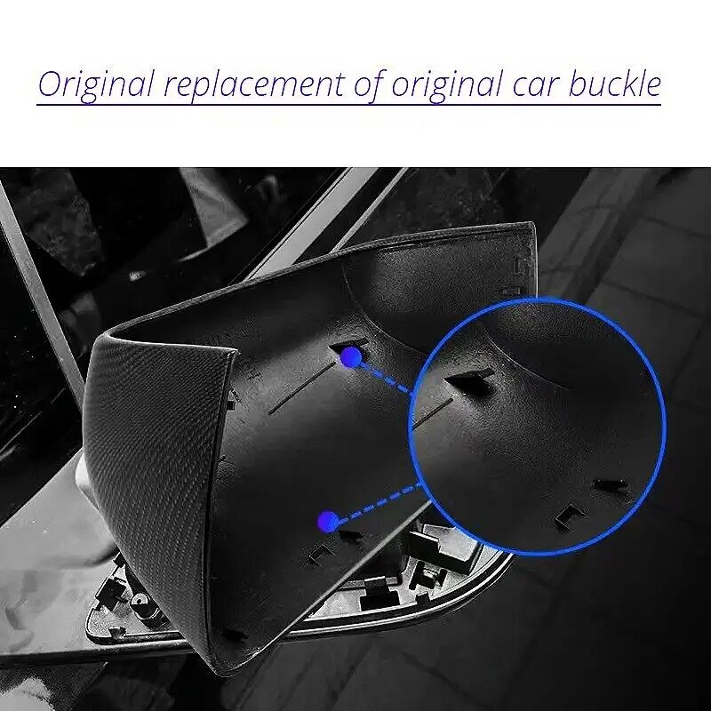 Tesla Model 3/ Y Snap-on Mirror Retrofit Protective Cover Real Carbon Fiber Mirror Shell Cover Reverse Mirror Shell Replacement