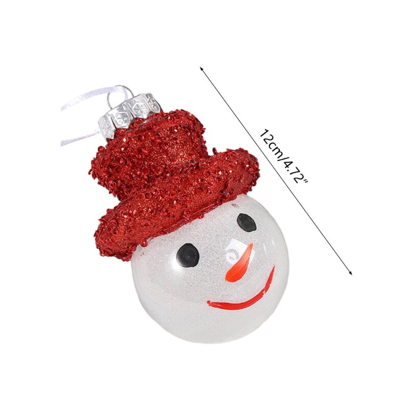 3шт мультфильм улыбка лицо рождественские шары декор снеговик формы украшения подарок