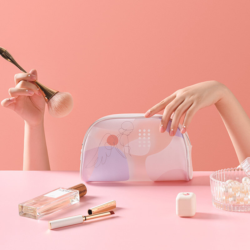 Tas Kosmetik Portabel untuk Wanita Tas Makeup Ritsleting Travel Tas Penyimpanan Kecantikan Perlengkapan Mandi Cuci Organizer Kosmetik Transparan