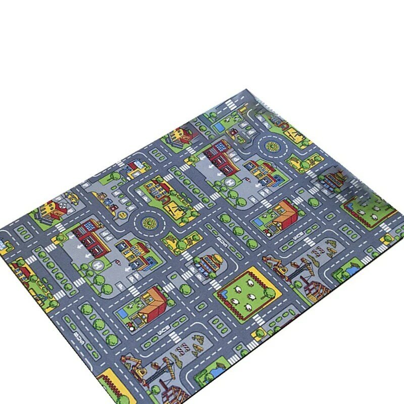 Children's Kids City Town Car Roads Interactive Playroom Playmat Soft Play Carpet Mat