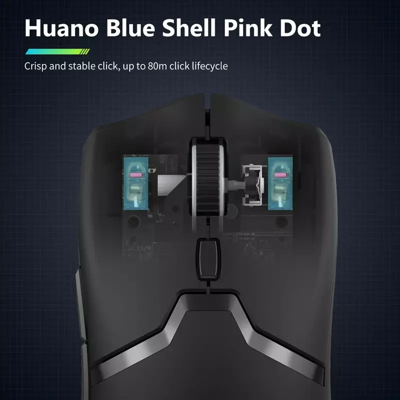 Delux M800 PRO PAW3395 Mouse da gioco Wireless Bluetooth connessione Tri-Mode 26000DPI Huano Pink switch Mouse Macro per PC Gamer