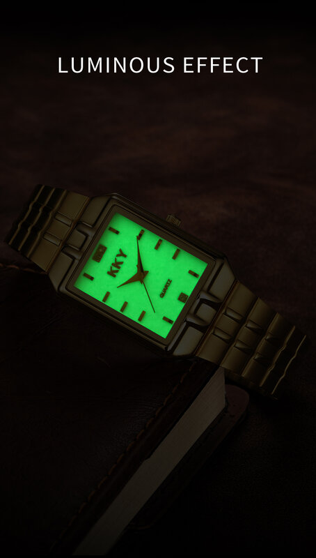 KKY reloj rectangular de cuarzo para hombres y mujeres, reloj de pareja, reloj de ocio único, moda
