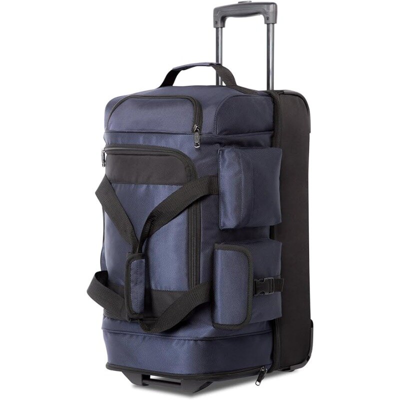 Rolling Duffel Travel Duffel Bag Wheeled Duffel Suitcase Luggage 8 Pockets 22in
