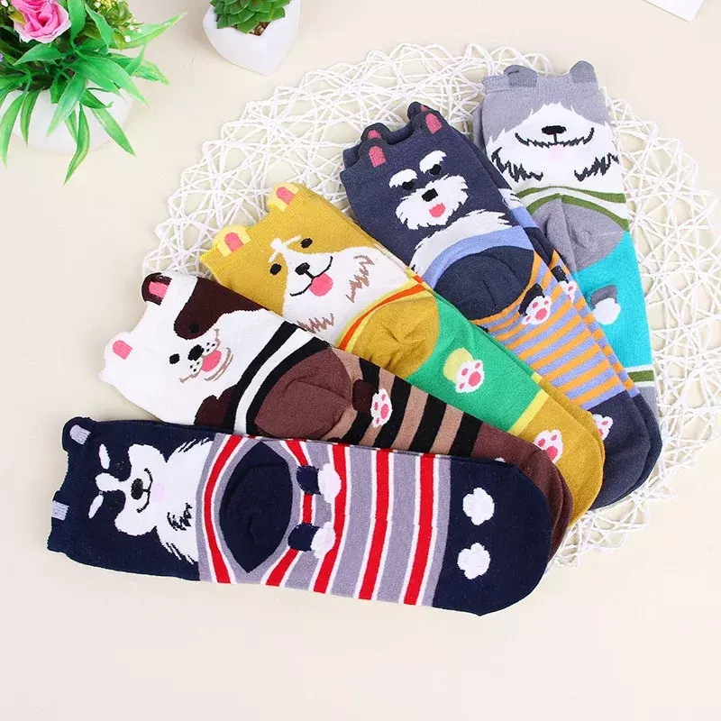 Herbst Winter süße Frauen Socken japanische Cartoon-Muster, kleiner Hund, drei dimensionale Frauen socken, mittlere Rohr Baumwoll socken