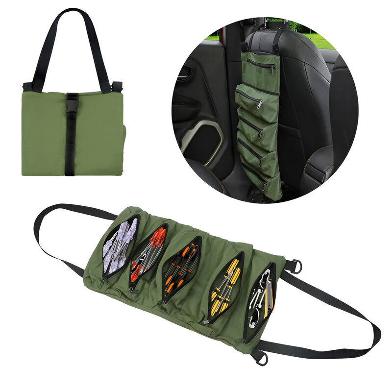 Bolsa de herramientas enrollable portátil, bolsa de tela de lona de alta resistencia, bolsa enrollable de gran capacidad, nueva bolsa de herramientas de mano