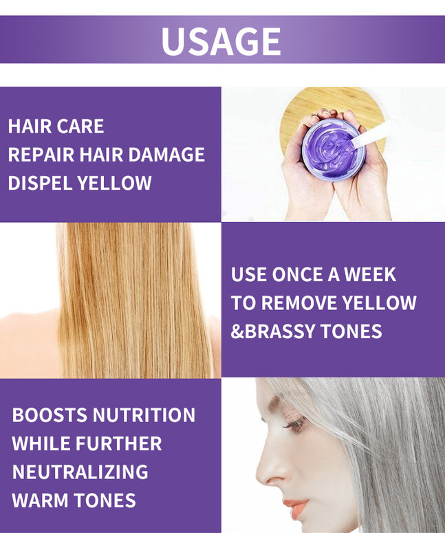 Fioletowe włosy maska pielęgnacja włosów 2021 OEM/ODM prywatna etykieta pielęgnacja włosów