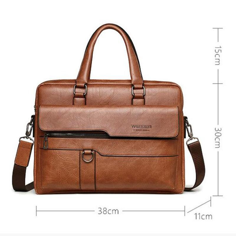 2023 nowa markowa męska teczka torba na ramię modna torebka torba z rozdzielonej jakości PU skóra męska torebki biurowe do 14-calowej torby na laptopa