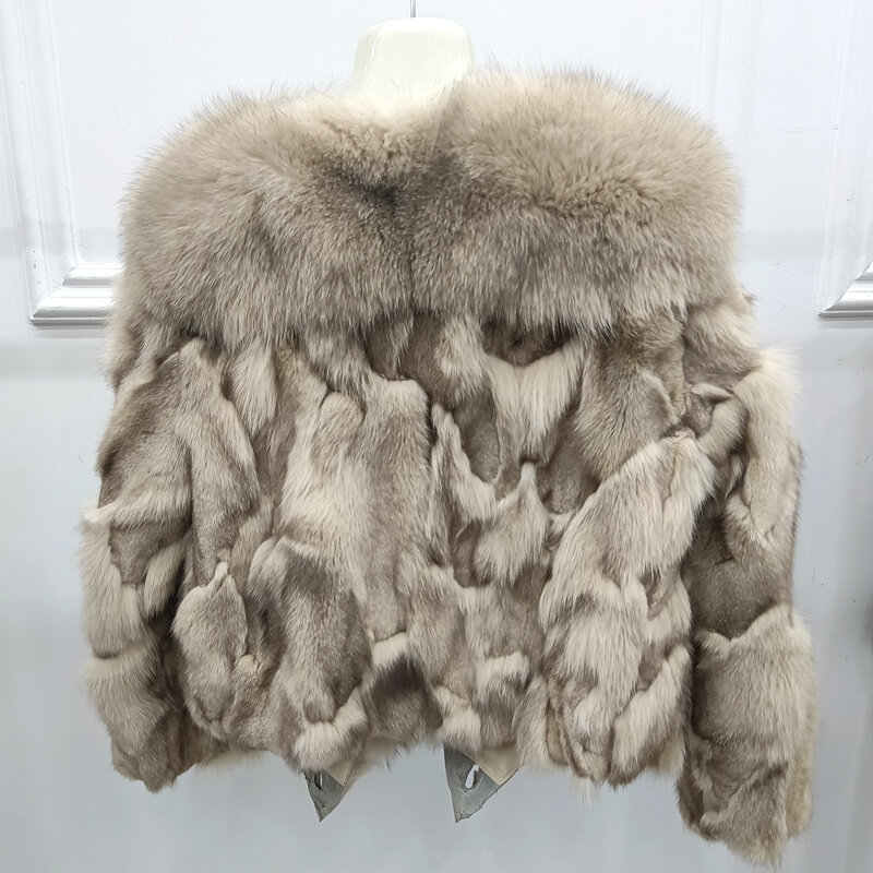 Moda inverno real casacos grossos de pele de raposa quente natural casaco de pele de alta qualidade moda de luxo curto jaqueta de pele pluffy femme