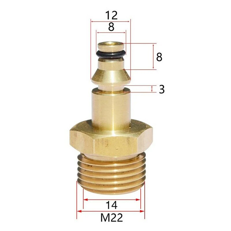 Nuovissimo connettore rapido per tubo flessibile adattatore pratico di alta qualità durevole per quattro serie per filettatura M22 maschio