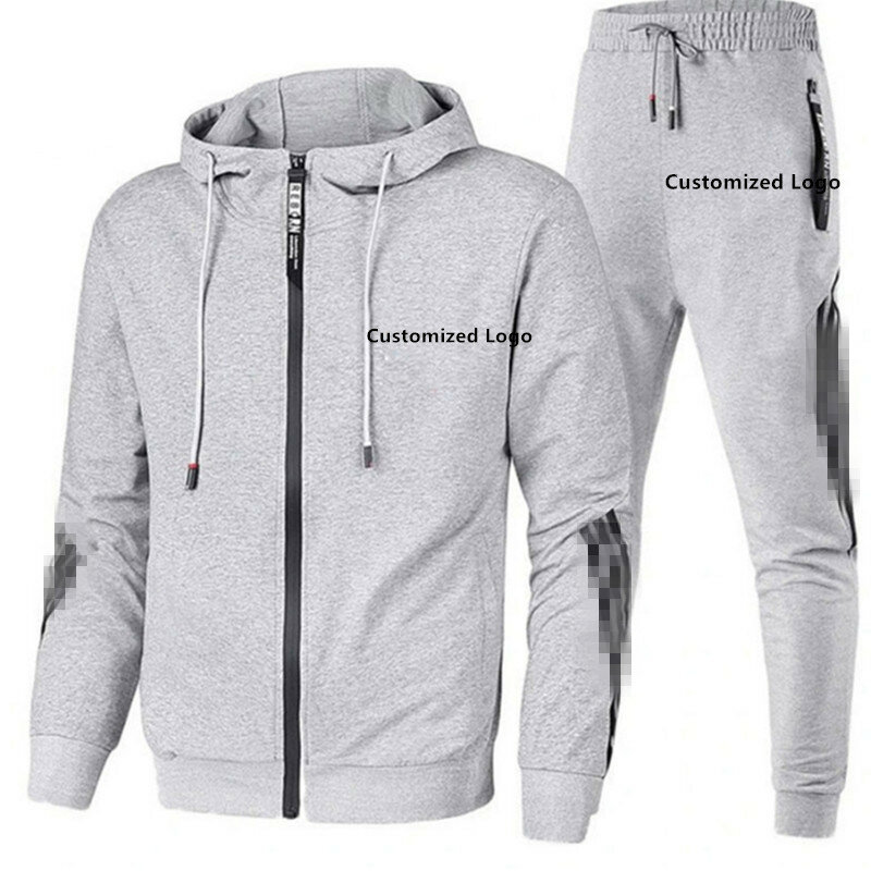 Spring Autumn Men Tracksuit Sets Hooded Pullover + Sweatpants Sports Suit Casual Jogger Sportswear 2 Pcs Male Streetwear Sets  ﻿