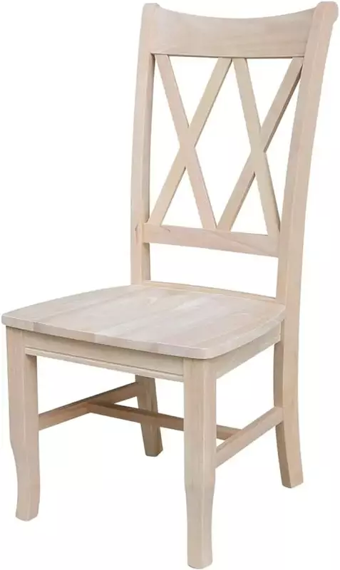 Conjunto de duas cadeiras de jantar com x-back, feito de madeira, 19,9 "w x 22" d x 41,3 "h
