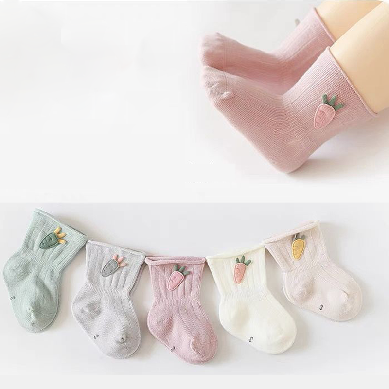 3คู่/ล็อตใหม่ถุงเท้าเด็กผ้าฝ้ายการ์ตูนแครอททารกแรกเกิดเด็กชายและเด็กหญิงถุงเท้าเท้า