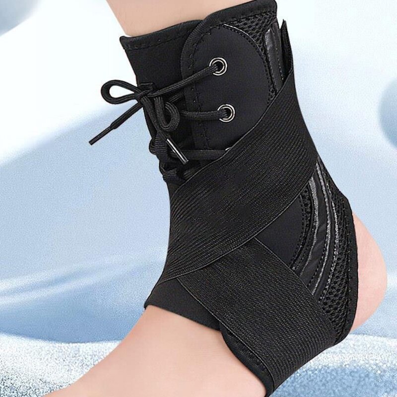 Knöchelbandage für Damen und Herren, Knöchelbandage-Stabilisator, verstellbare Unterstützung mit Schnürung