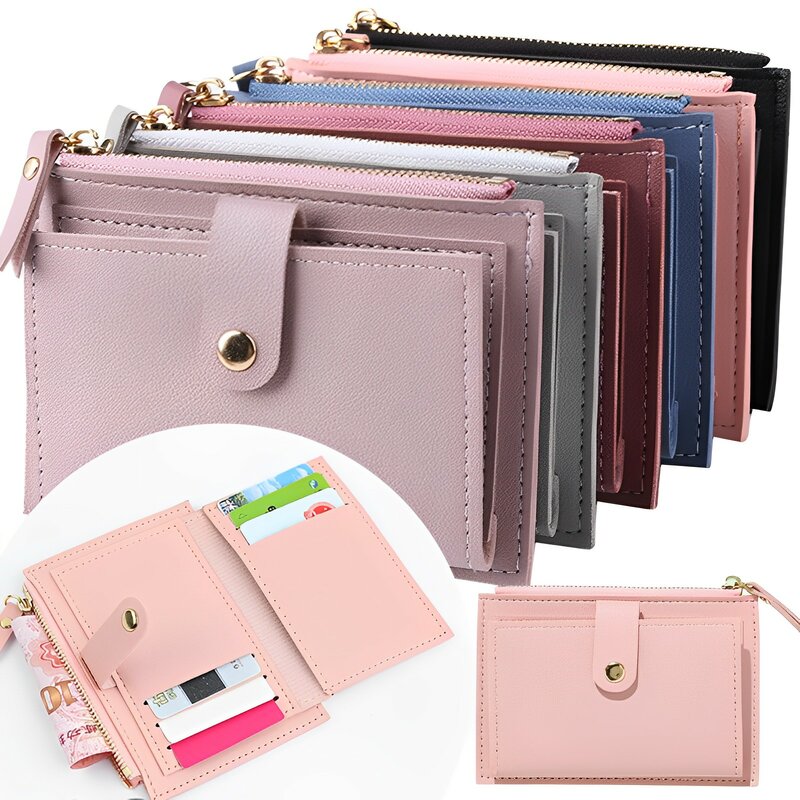 Frauen Mode kurze Brieftasche Geldbörse für Frauen Karten halter kleine Damen Pu Leder Brieftasche weibliche zweifache Hasp Mini süße Clutch