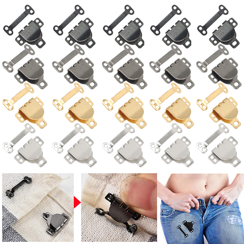 Metal Hand Sewn Pants Hook Invisible DIY Sewing Cloth Tool Fastener Connector Waist Buckles Hooks Sewing Decoration Accessories