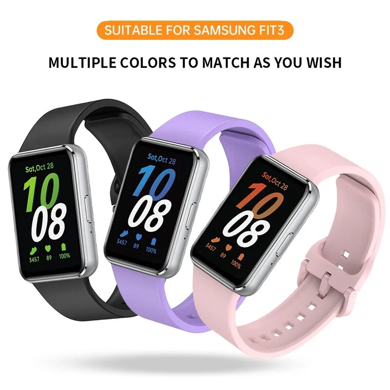 Ремешок силиконовый для Samsung Galaxy Fit 3, сменный спортивный браслет для Samsung Galaxy Fit3, аксессуары для часов