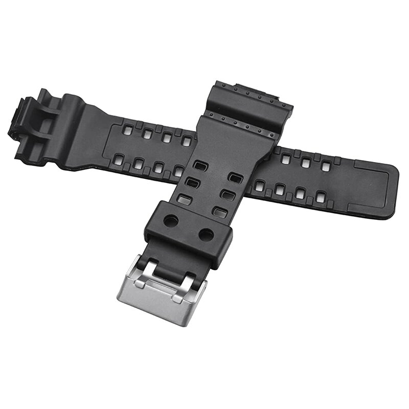 Cinturino di ricambio in resina naturale, per G-Shock GD120/GA-100/GA-110/GA-100C (nero)