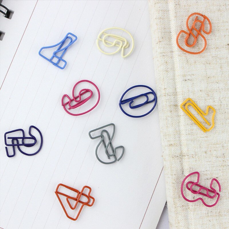 10pcs/lot Mini Metal digital Paper Clips Colorful Candy Color Clip for Book Stationery School Office Supplies High Quality