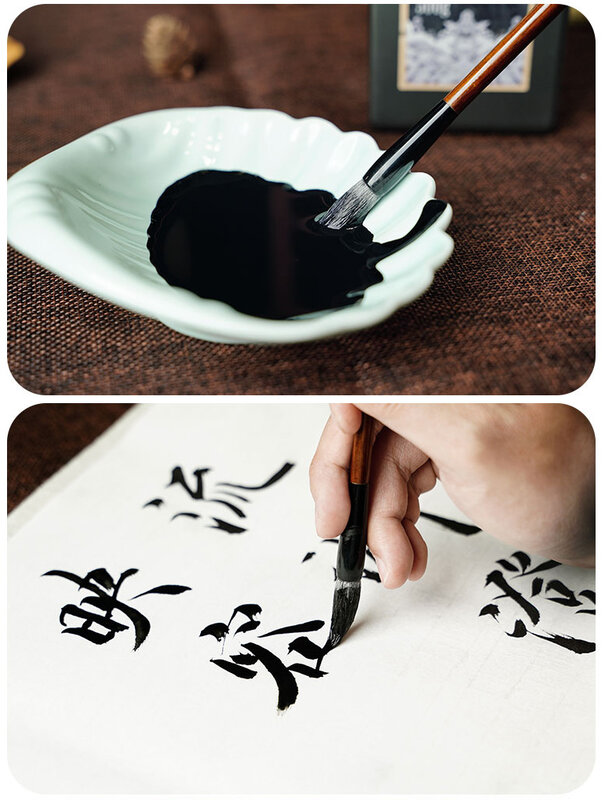 Yidege พู่กันเขียนอักษรจีนแบบมืออาชีพน้ำหมึกดำแบบดั้งเดิมเขียนได้100กรัม/250กรัม/500กรัม