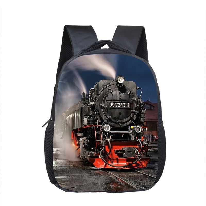 16 Inch Steam Locomotive / Train Toddler Backpack Children School Bags Boys Girls Kindergarten Bag Kids School Backpacks Gift