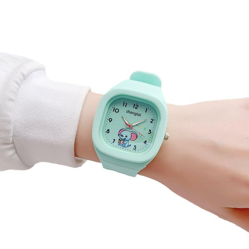 Reloj cuadrado para mujer, relojes blancos deportivos informales, relojes de pulsera de silicona de cuarzo, banda para chicas, estudiantes, U5Z2