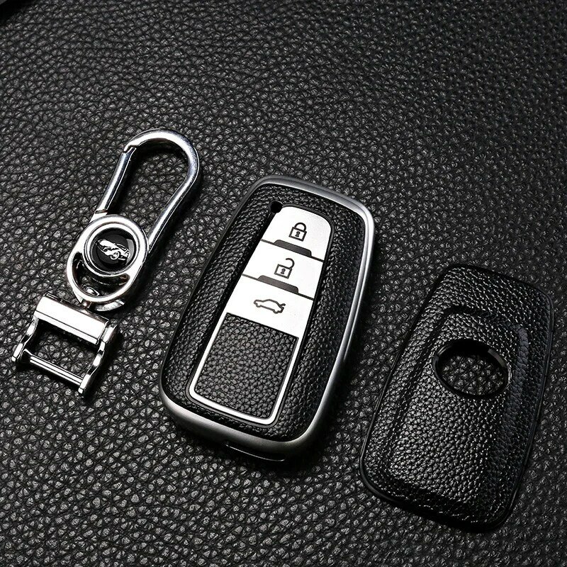 Кожаный Автомобильный брелок для дистанционного ключа, брелок для Toyota Prius Camry Corolla CHR RAV4 Land Cruiser Prado, аксессуары для ключей