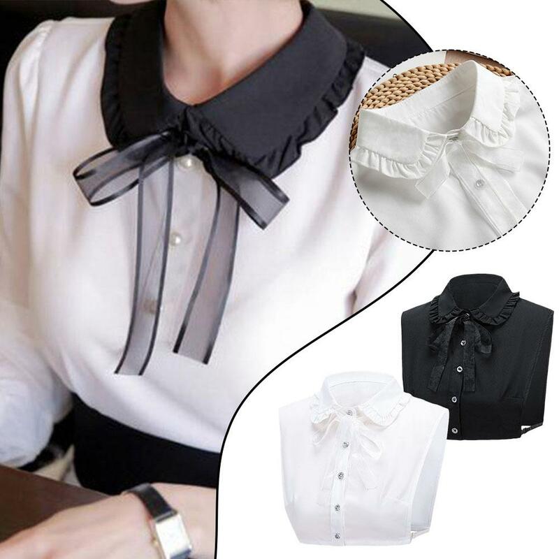 Womens Detachable Fake Collar Half Shirt Blouse Ladies Collars Detachable Collar Female False Sweater Color Solid Blous I7X3