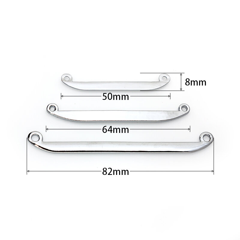 1pc Curved Necklace Bar Stainless Steel Zin Alloy DIY Accessory Can Through 8mm Slide Charms Letters (no chains, no charms) Gift