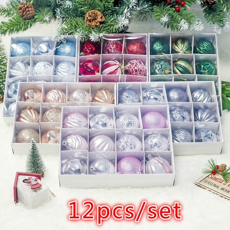 12 teile/satz 6 Farben 6cm Weihnachts kugel baum dekoriert Durchmesser Weihnachts kugel dekoriert Geschenk anhänger