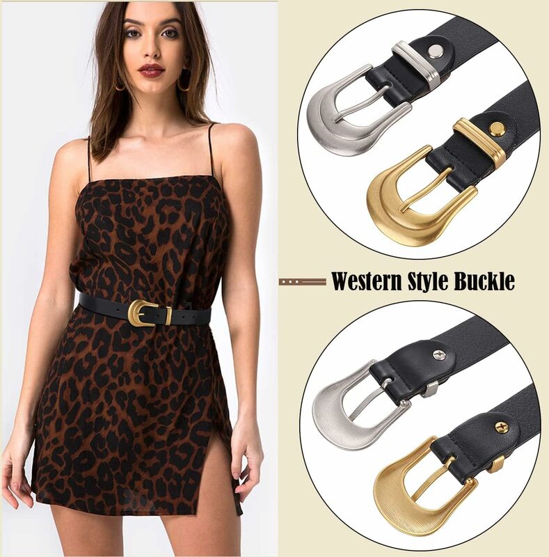Elegant Women Belts Leather Simple Metal Buckle Belt Girls Dress Jean Pants Waistband Belts for Lady Luxury Designer Brand