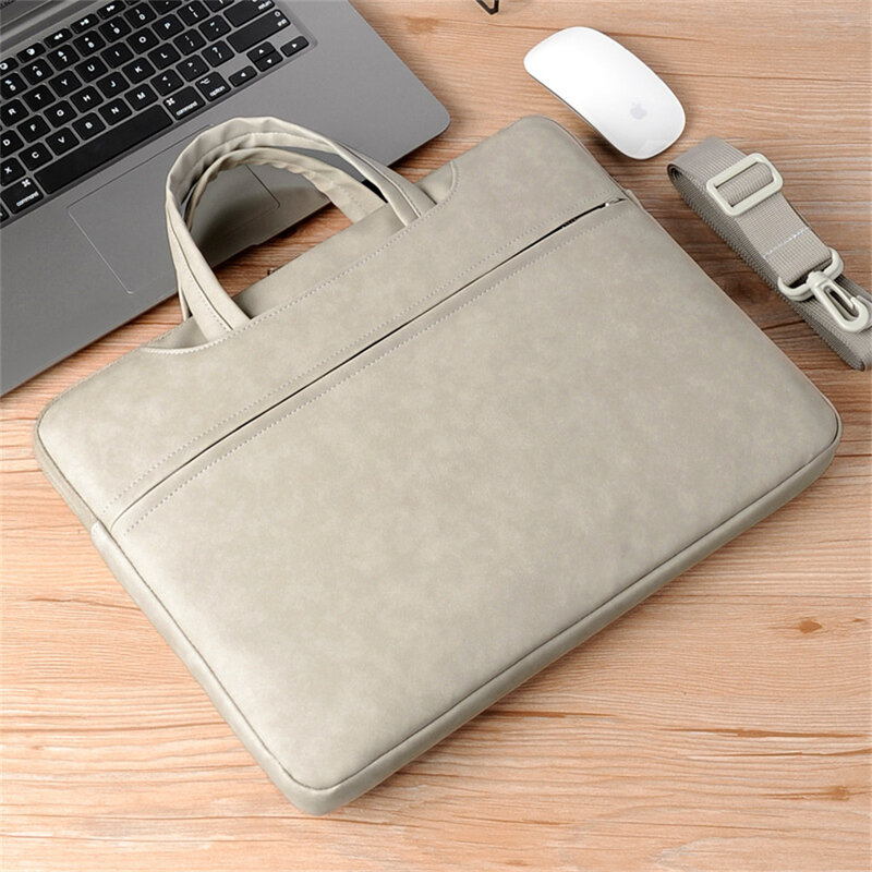 Bolsa de couro impermeável para mulheres, 13 14 15,6 polegadas, Bolsa para Notebook, Macbook Pro Air, 13 Case, Xiaomi, PU Computer