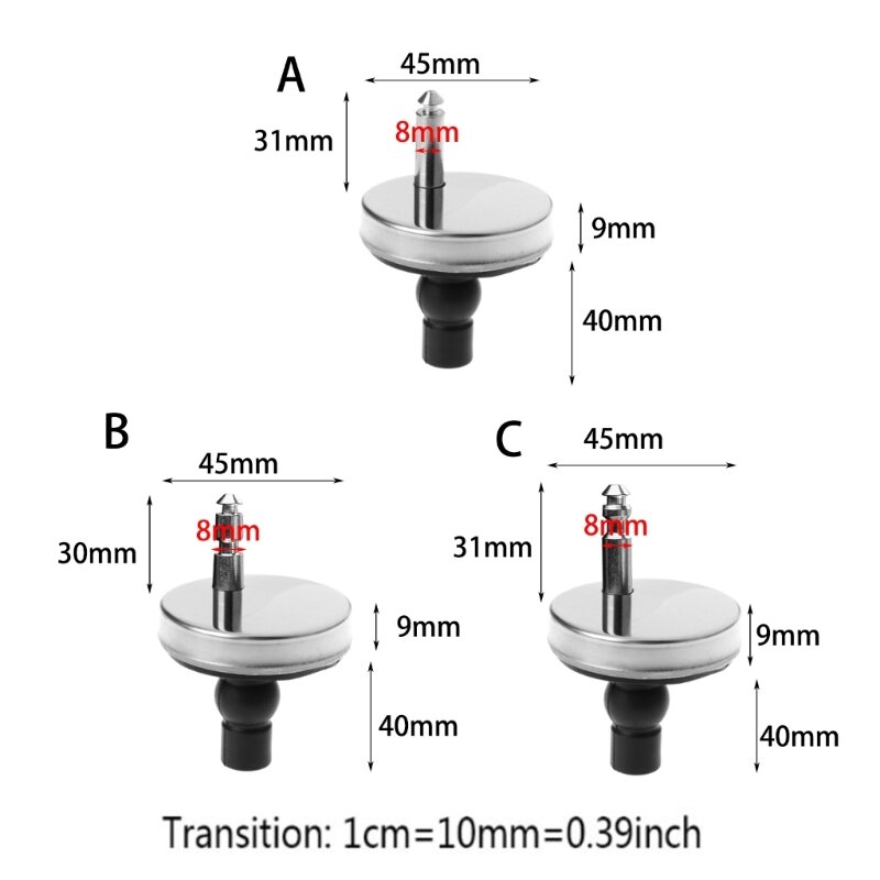 2 peças parafusos fixação superior do assento do vaso sanitário, dobradiças liberação rápida, fácil instalação,