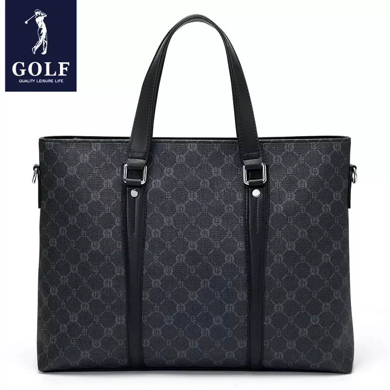 Golf Maleta de couro impermeável para homens, Business Laptop Bag, bolsa de ombro, luxo Messenger Bag, sacos de escritório, alta qualidade, 15 pol