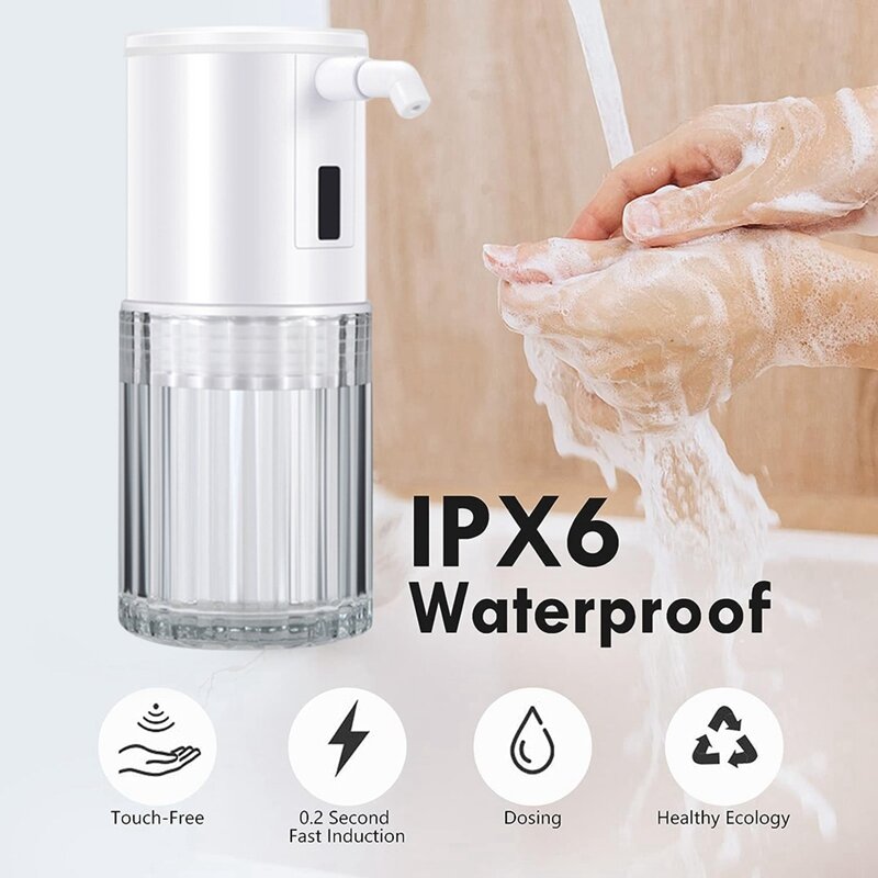 Automatic Soap Dispenser,350Ml Touchless Rechargeable Soap Dispenser,Hand Soap For Bathroom Countertop Easy Install