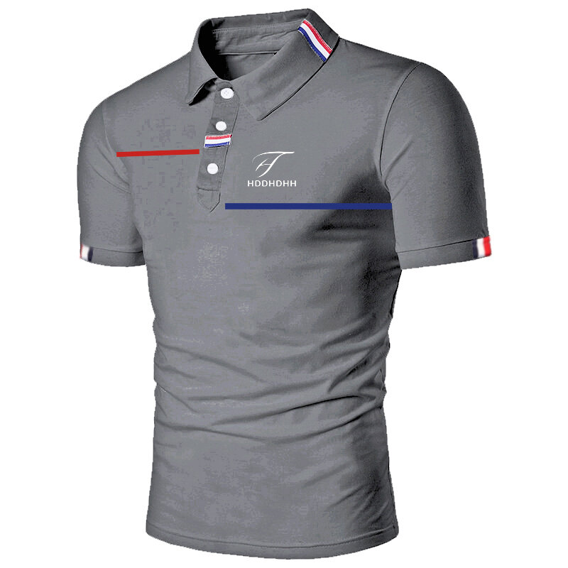 HDDHDHH-Polo con estampado de marca para hombre, camiseta informal de Color sólido, camiseta de Golf transpirable