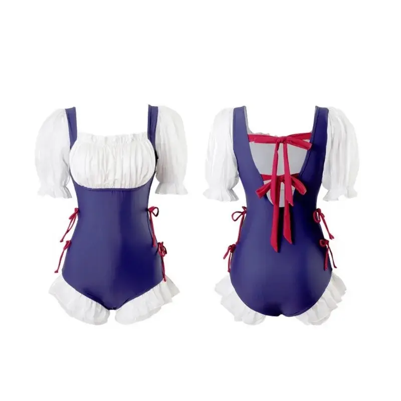 2023 Japanese Cute Maid Swimsuit New Fashion Conservative One-pieces Hot Spring Women Swimwear Holiday Beachwear