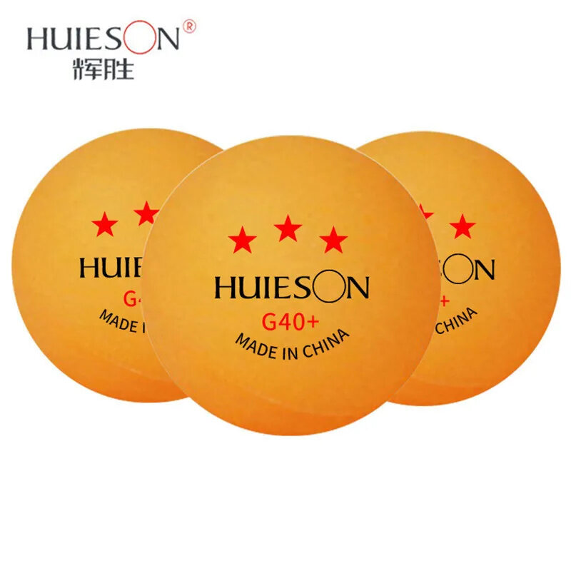 Huieson 3 Star G40 + bola tenis meja, bola Ping-pong profesional bahan ABS Tenis Meja 10/100 buah