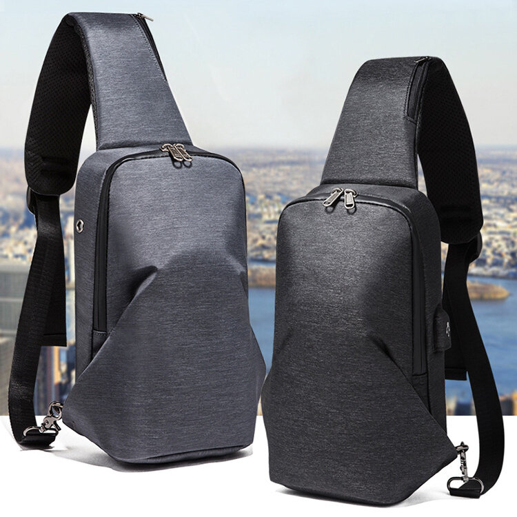 Sac de poitrine de style ChimCool pour hommes, sac à bandoulière lancé unique, chargement USB, petit sac à dos de sport pour jeunes, nouveau, 2024