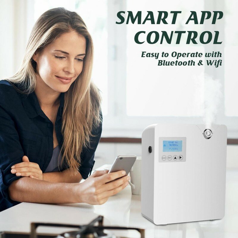 Smart Aroma Difusor com App Control, Grande Área De Óleo De Fragrância, Função De Temporizador Automático, Aromatizador Para Hotel E Casa, 300ml