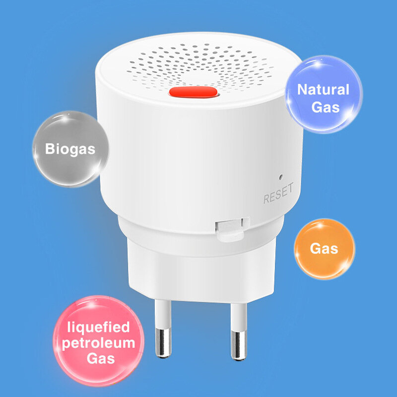 US Plug Tuya Smart Zigbee detektor kebocoran Gas nirkabel LPG Sensor kebocoran metana Gas alami untuk sistem Alarm dapur rumah tangga