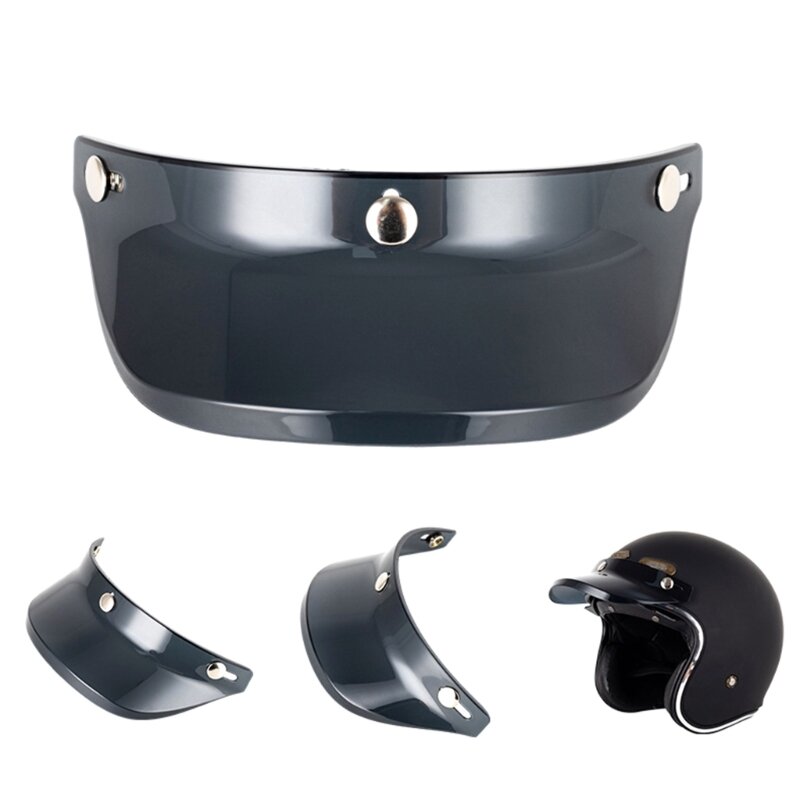 Viseira com 3 botões pressão, viseira para lente, proteção para capacete dropship