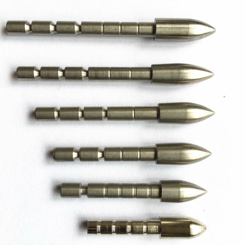 12 buah 70 80 90 100 110 120 Grain baja tahan karat ujung peluru untuk ID 4.2mm karbon panah poros panahan busur berburu