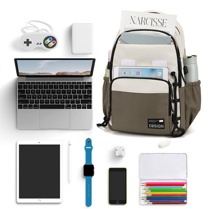초대형 여행용 노트북 배낭, 경량 방수 대학 책가방, 십대 학생용 학교 배낭 가방