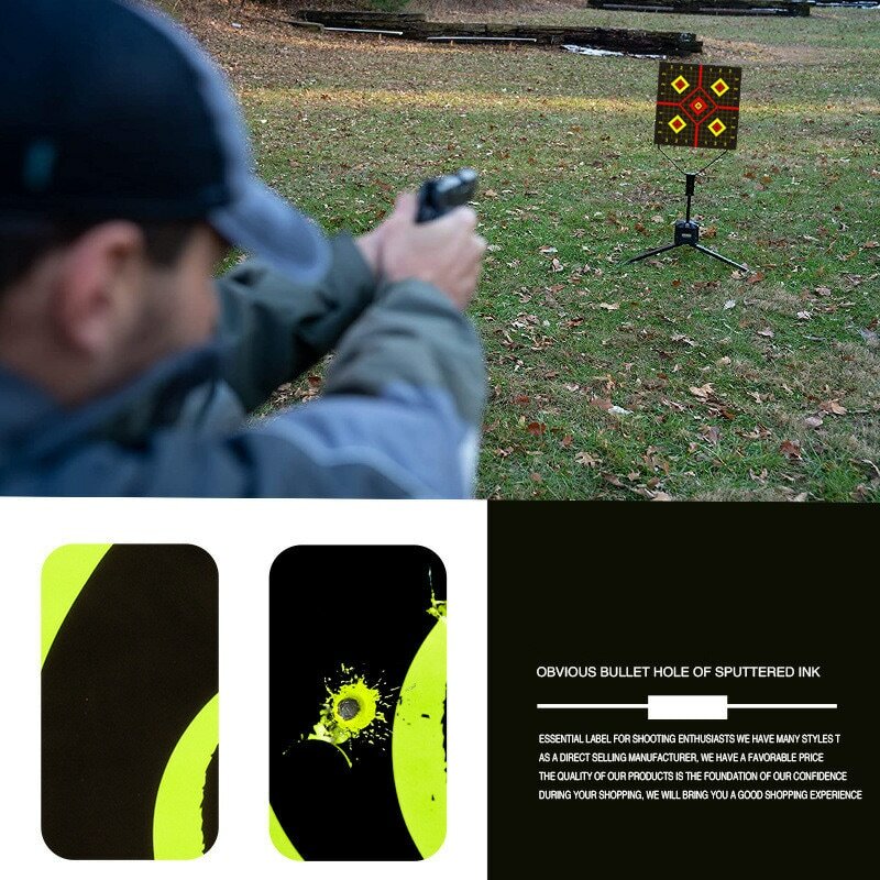 10PCS Targets 8 x 8 inch Sight in Stick & Splatter Self Adhesive Shooting Targets Shots Burst Bright Fluorescent Yellow