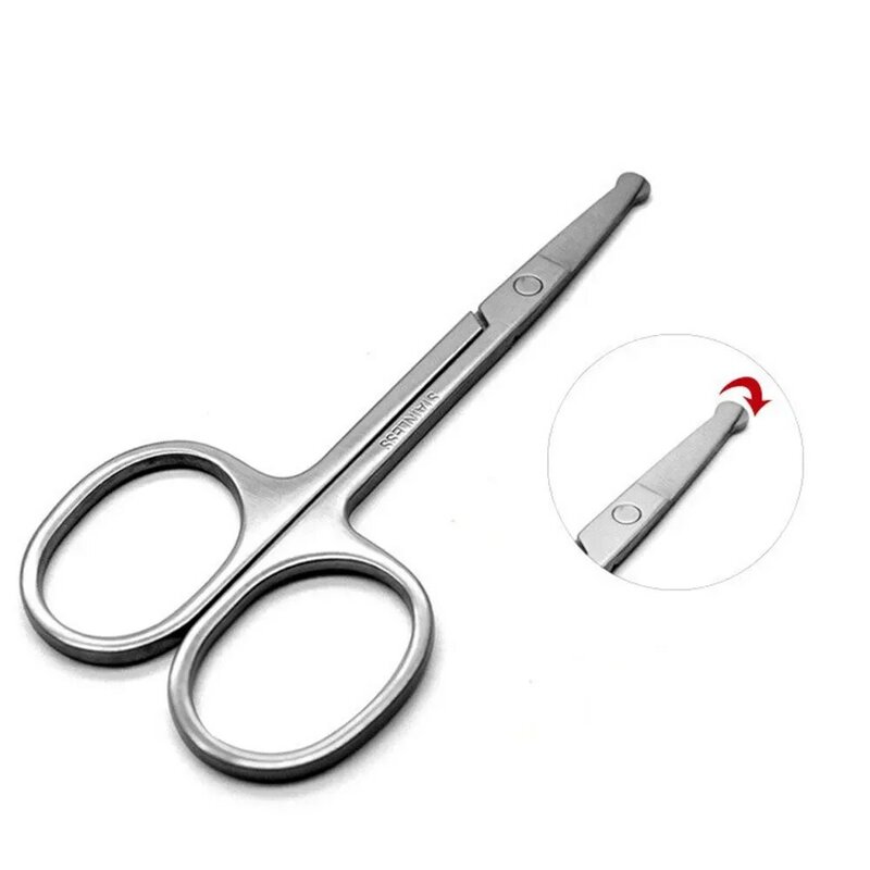 Multifunctional Stainless Steel Nose Hair Cut Round Head Small Cutter Manual Eyebrow Trimming Beard Cutter Beauty Tool