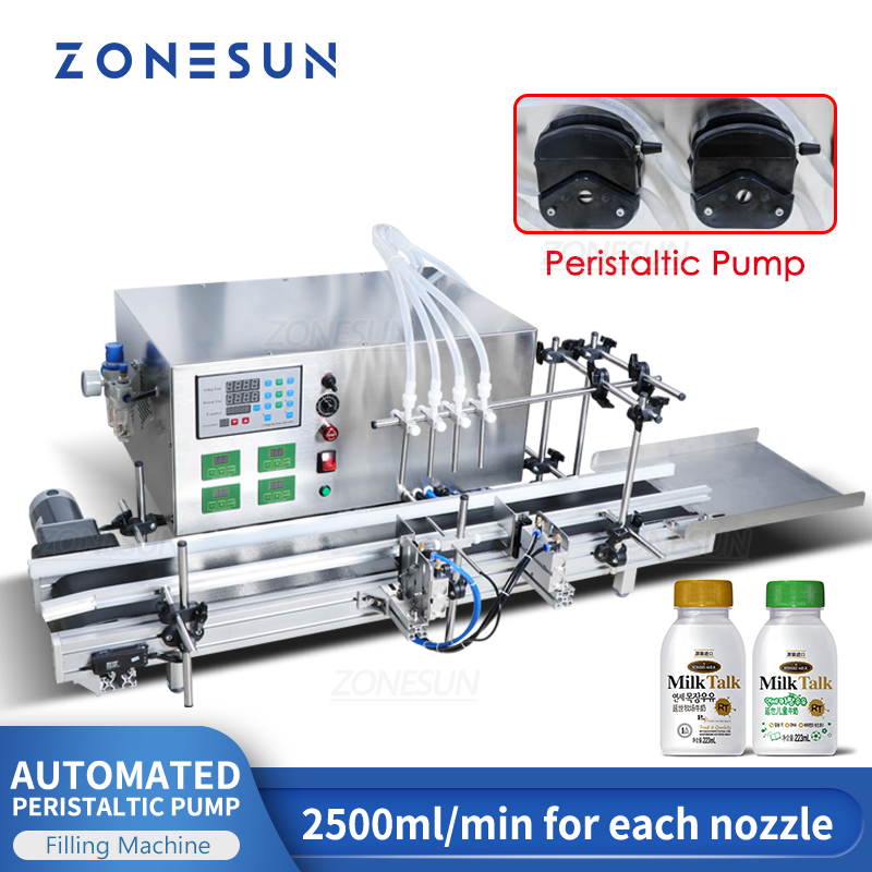 ZONESUN Füllung Maschine Automatische Desktop CNC Schlauchpumpe Flüssigkeit Mit Förder Parfüm Flasche Wasser Herstellung Füllen Maschine