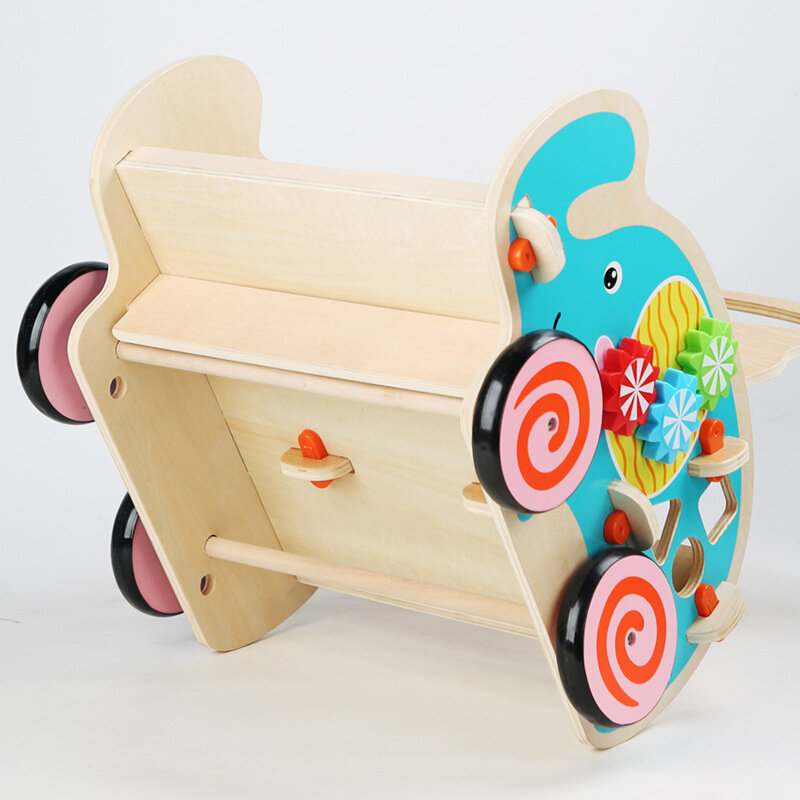 多機能象の木製ベビーウォーカーのおもちゃ、学習玩具
