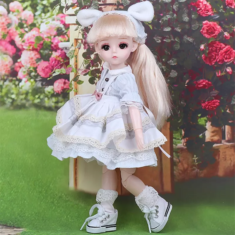 30cm Fashion BJD Doll with Big Eyes DIY Toys Lolita Dress Make-up Blyth Dolls Gifts for Girl Princess Toys