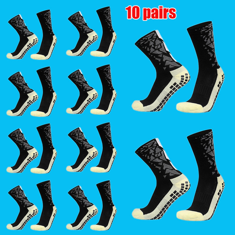 Модные носки 10 пар, Новые камуфляжные спортивные удобные дышащие футбольные носки, Нескользящие силиконовые носки для футбола, волейбола, бадминтона, йоги